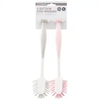 B&M Suction Dish Brushes 2pk - Grey & Blush