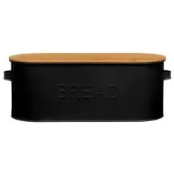 B&M The Organised Kitchen Bread Bin - Black