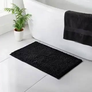 B&M Signature Microfibre Noodle Bath Mat - Black