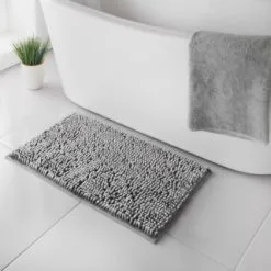 B&M Velvet Touch Bath Mat - Grey
