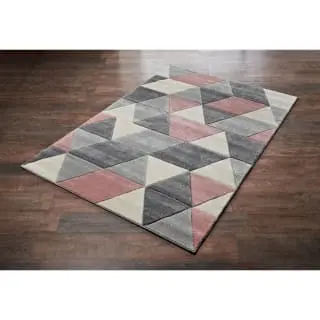 B&M Blush Geo Rug 100 X 150cm
