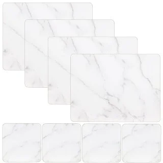 B&M Modern Cork Placemat & Coaster Set 8pc - Marble