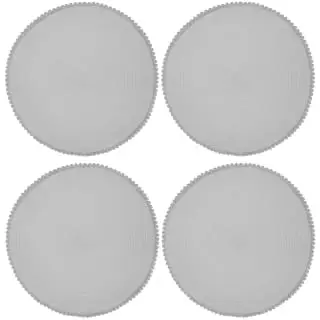B&M Grey Round Pom Pom Placemats 4pk - Image 4