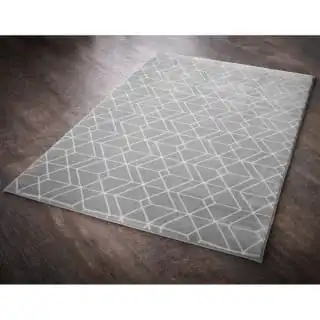 Heritage Collection Geo Microplush Rug 110 X 160cm - Grey - Image 2