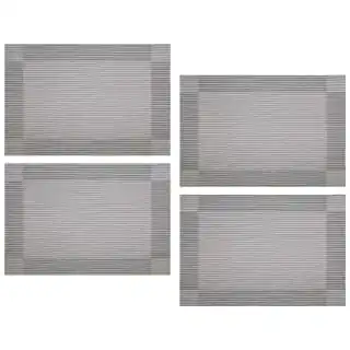 B&M Metallic Woven Placemats - Silver 4pk - Image 2
