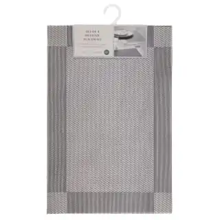 B&M Metallic Woven Placemats - Silver 4pk - Image 4