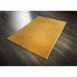 Heritage Collection Geo Microplush Rug 60 X 110cm - Ochre