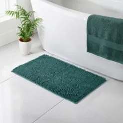 B&M Signature Microfibre Noodle Bath Mat - Green
