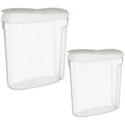 B&M Cereal Storage Container Set 2pk - White