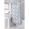 B&M Hookless Print Shower Curtain - Blue Mono