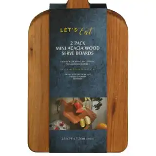 B&M Mini Acacia Wood Serve Boards 2pk - Image 2