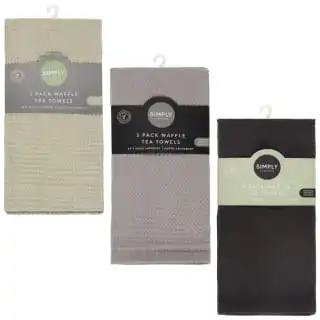 Simply Everyday Waffle Tea Towels 3pk - Black - Image 4