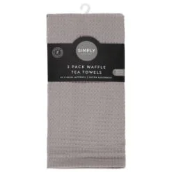 Simply Everyday Waffle Tea Towels 3pk - Grey