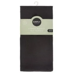 Simply Everyday Waffle Tea Towels 3pk - Black