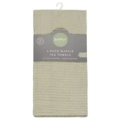 Simply Everyday Waffle Tea Towels 3pk - Sage
