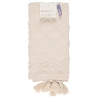 B&M Homestead Embossed Tea Towels With Tassels 2pk - Natural