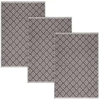 B&M Grey Textured Tea Towels 3pk - Image 2