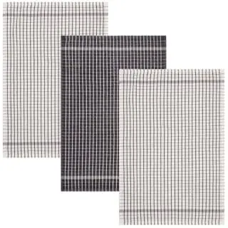 B&M Grey Check Tea Towels 3pk - Image 2