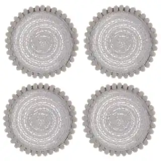 B&M Pom Pom Coasters - Grey 4pk - Image 3