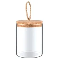 B&M Natural Home Small Glass Jar With Cork Lid