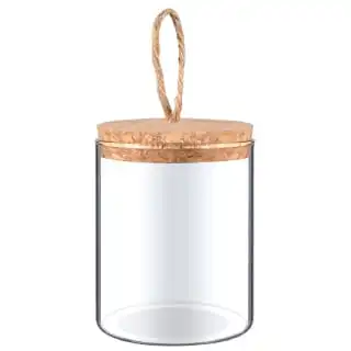 B&M Natural Home Small Glass Jar With Cork Lid