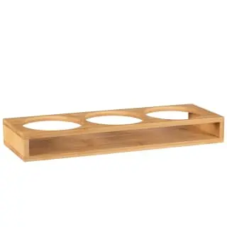 B&M Natural Home Glass Jars In Bamboo Stand 3pk - Image 3