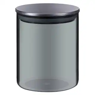 B&M Urban Paradise Small Smokey Glass Jar With Stainless Steel Lid