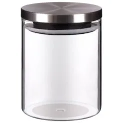 B&M Small Glass Cannister With Stainless Steel Lid