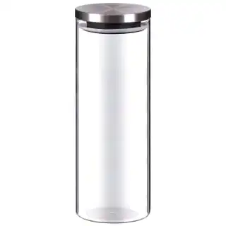 B&M Large Glass Cannister With Stainless Steel Lid