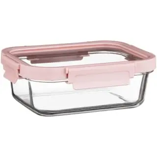 B&M Pink Glass Food Container - Large