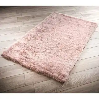 B&M Shimmer Metallic Rug 60 X 110cm - Blush