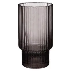 B&M Urban Paradise Smokey Ribbed Glass Tumbler - Grey