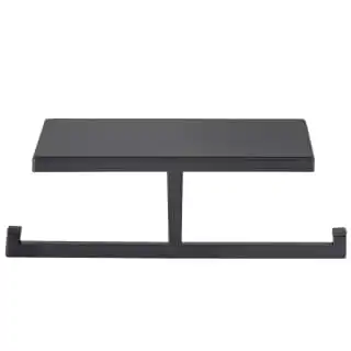 B&M Double Toilet Roll Holder & Shelf - Black - Image 2