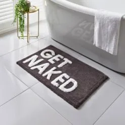 Maine Get Naked Tufted Bath Mat - Black