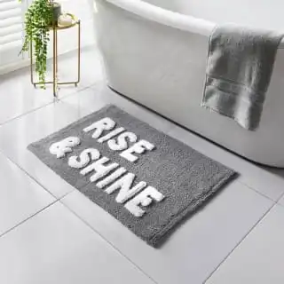 B&M Rise & Shine Tufted Bath Mat - Grey