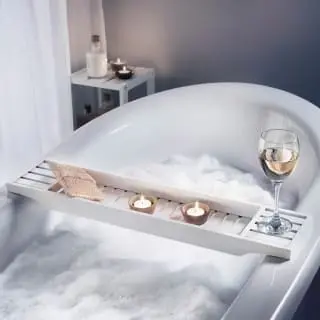 B&M White Over Bath Rack