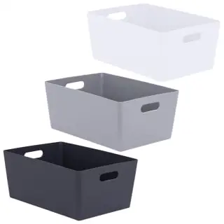 Home Essentials Soho Storage Tub 15 X 35 X 26cm - Grey - Image 3