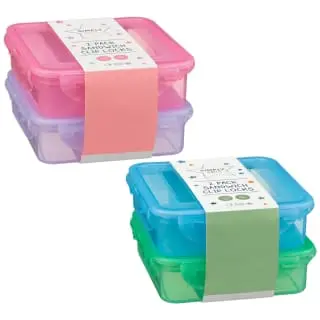 Simply Kids Sandwich Clip Lock Lunchbox 2pk - Pink & Purple - Image 2
