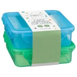 Simply Kids Sandwich Clip Lock Lunchbox 2pk - Blue & Green