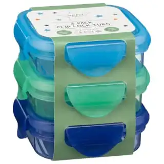 Simply Kids Clip Lock Tubs 3pk - Blue & Green
