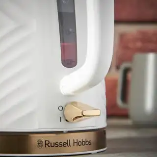 Russell Hobbs Groove Kettle 1.7L - White & Gold - Image 3