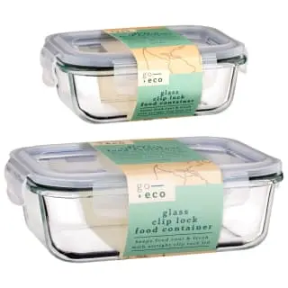 B&M Large Eco Glass Clip Lock Food Container - Image 4