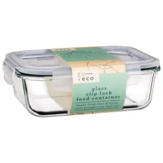 B&M Large Eco Glass Clip Lock Food Container