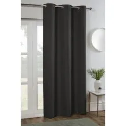 B&M Kent Woven Eyelet Blackout Panel 54 X 86" - Charcoal