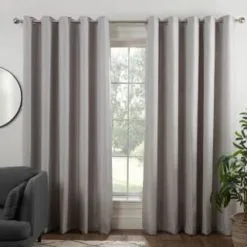 B&M Colorado Hopsack Fully Lined Silver Eyelet Curtains 66 X 90"