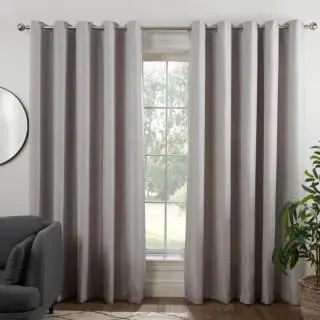 B&M Colorado Hopsack Fully Lined Silver Eyelet Curtains 66 X 72"