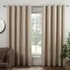 B&M Colorado Hopsack Fully Lined Cream Eyelet Curtains 66 X 72"