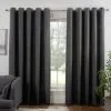 B&M Colorado Hopsack Fully Lined Charcoal Eyelet Curtains 66 X 72"