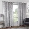 B&M Versailles Silver Crushed Velvet Fully Lined Curtains 46 X 72"