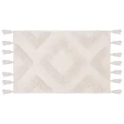 B&M Diamond Flatweave Bath Mat - Cream